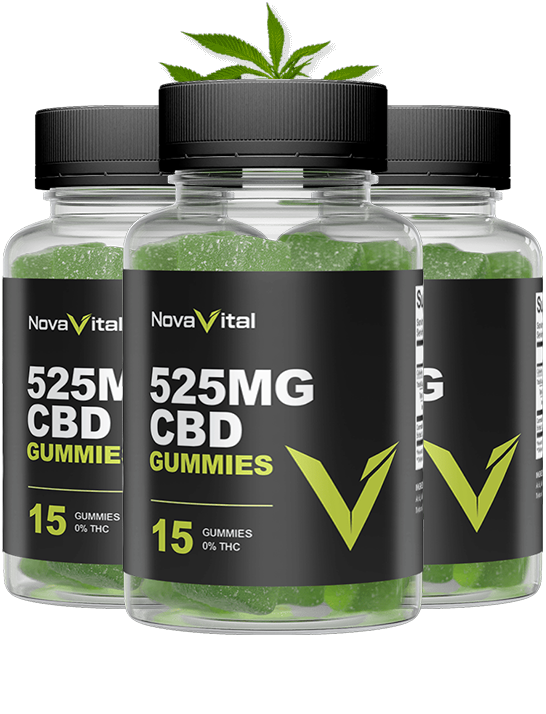 Supplied three-bottle NovaVital CBD package image